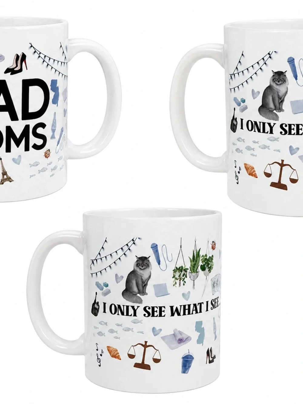 Dad Coms Coffee Mug - I Only See What I See Cat Design Brittanee Nicole Series